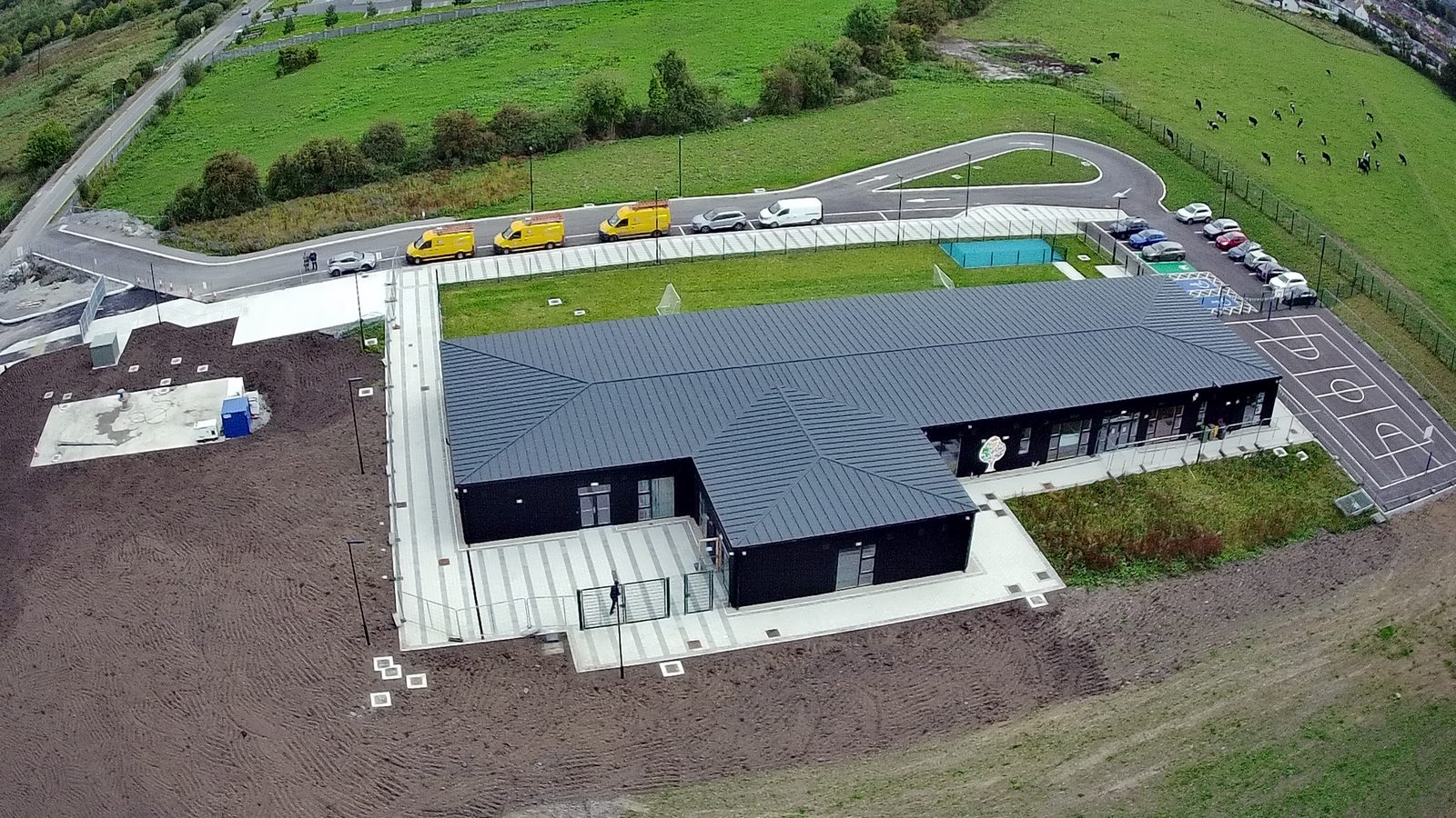 The completed school from above