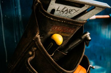 A joiner's tool belt in the Lidan factory