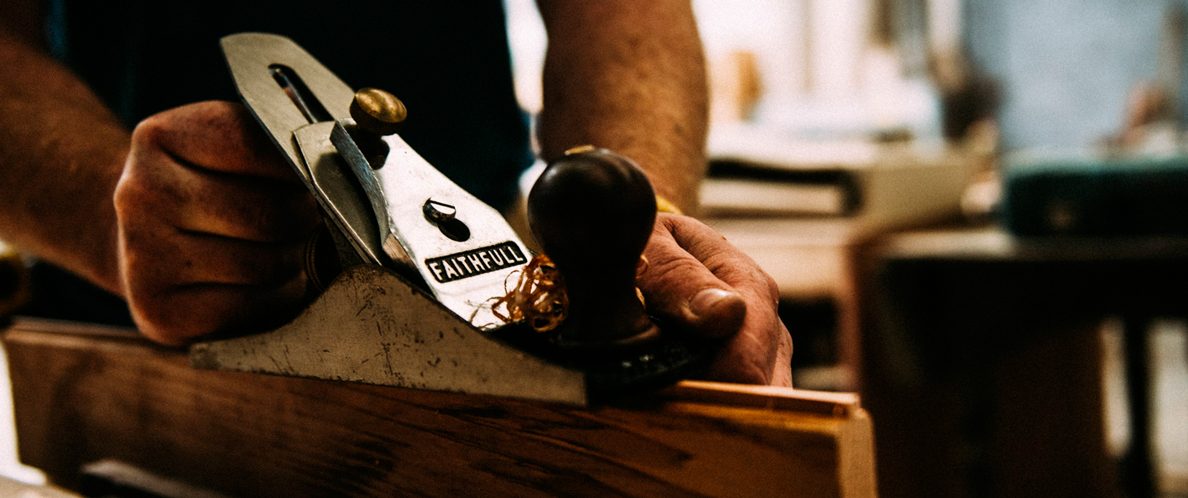 Hand plane on timber
