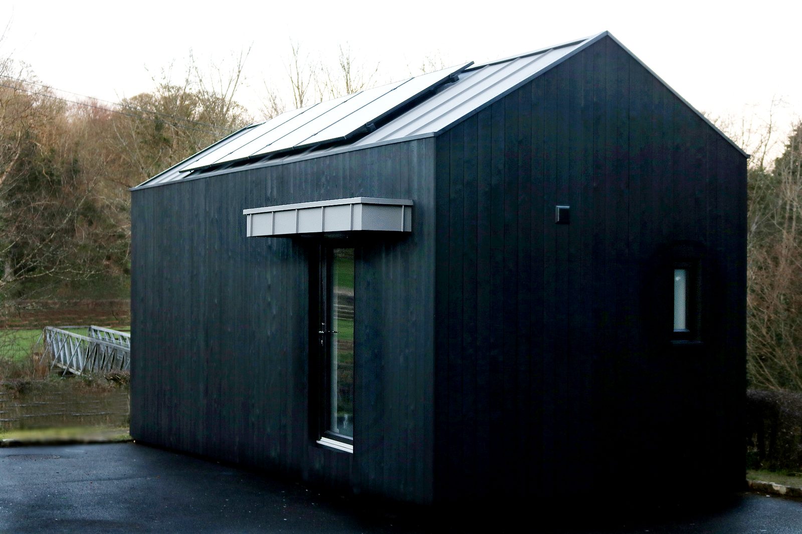 Charred timber building at Newmills
